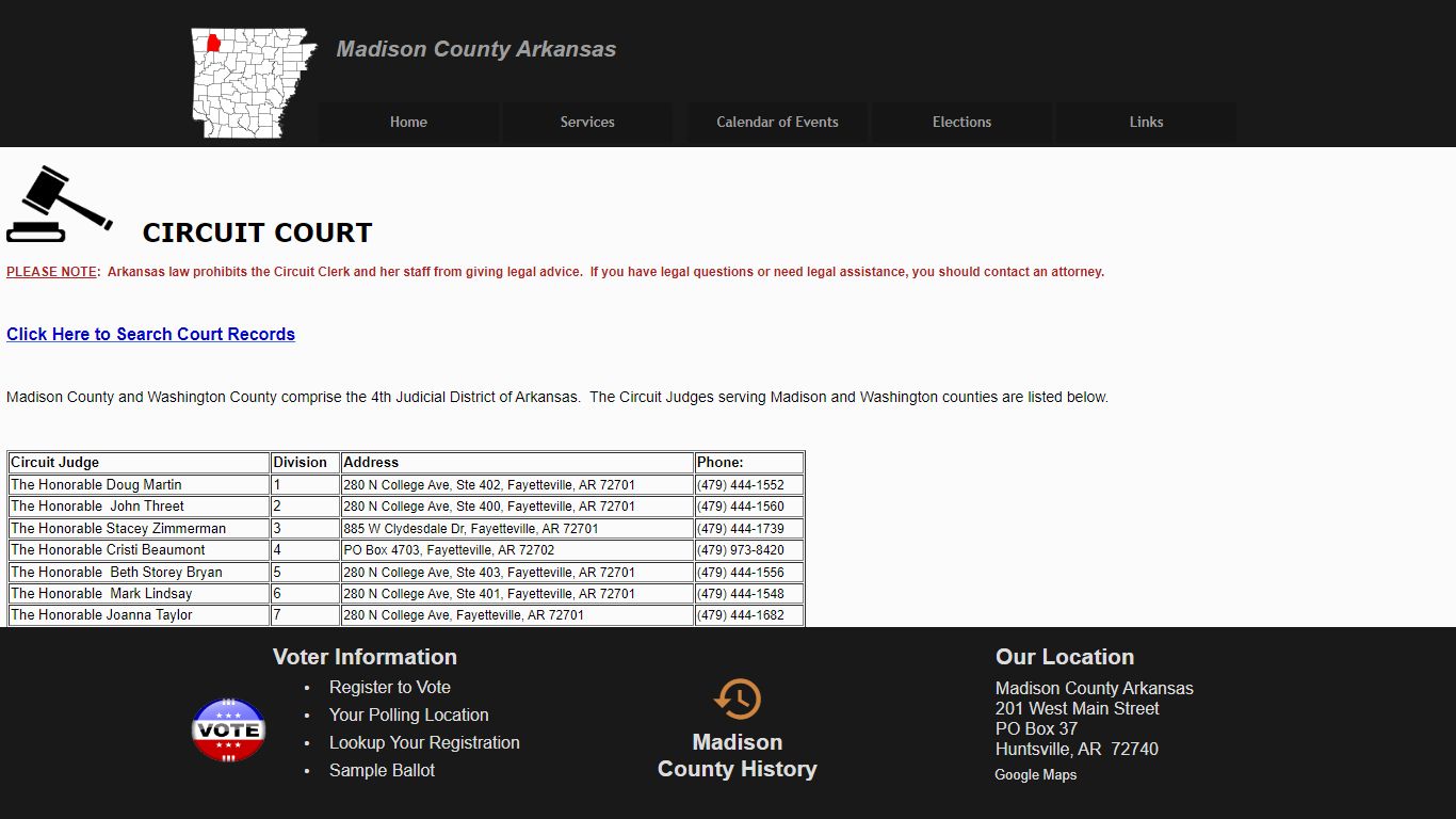 Circuit Court - Madison County, Arkansas